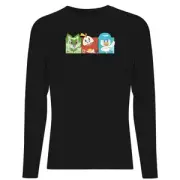 Pokémon 1st Starters Panels Unisex Long Sleeve T-Shirt - Black