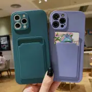 Card Case For iPhone 7 8 Plus 11 12 13 14 15 16 Pro X XR XS Max Soft Slim Cover