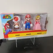 Nintendo Super Mario Toad Mario & Peach Action Figure Set | 3 Pack NEW