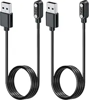 NOUKAJU [2pack] Charger for MorePro AIR2 Fitness Tracker, Magnetic USB Charging Cable 1.96ft/60cm,Charger Cable for MorePro AIR2 SmartWatch(Black)