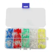 300 Pcs Assorted LED Diodes Multicolor Light Emitting Diodes 3V 5mm/3mm Size