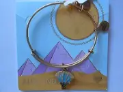 Alex and Ani Blue Lotus Bangle Bracelet Rafaelian Gold NWTBC
