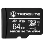 【TRIDENITE】MICROSDXC 64GB A2 V30 UHS-I U3 4K 攝影記憶卡-附轉卡(日本原廠直營)