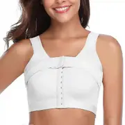Women's Front Button Bra, Fixed And Pressurized Breast-receiving Underwear After Breast Surgery, Adjustable NUN White L