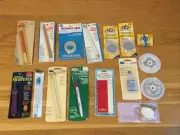 QUILTING Sewing Notions Lot Dritz Marking Pens Olfa Scallop/ Wave Blades Tape