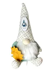 NWT 21" Gnome Place Like Home Plush W/Peach Color Flower Shelf Sitter Decoration