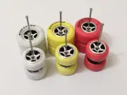 1/64 CUSTOM WHEELS RUBBER WHEELS TIRES 3 Colour Set 1/64 Chevy Gasser 10/13