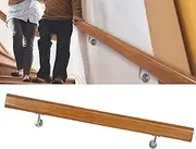 Wood Banister Safety Stair Railing, Non-Slip Handrails for Loft Safety Hand Grab Rail, Baluster Support Rod Wall Mount Hand Rails Complete Kit 1PCS(Size:120cm)