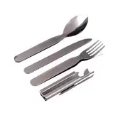 NNEOBA 4pcs/set Portable Stainless Steel Tableware
