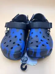 Post Malone x Crocs Duet Max Color Black/Blue Roomy Fit Size US Mens 6