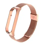 Smart Watch Bracelet Strap For Xiaomi Mi band 6 5 Metal Steel Wrist Band Replacement Straps Waterproof and Adjustable - Rose Gold