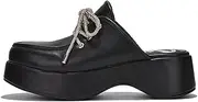 [Cape Robbin] Kanma Women's Slip-on Platform Mules, Block Heel Mule with Rhinestone Shoe Lace