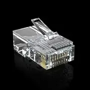 H!Fiber.com CAT5E RJ-45 Connectors, 100 Pack UTP 8P8C Network Modular Plug, RJ-45 Crimp Ends, for Solid or Stranded Cable, Stable Data Transmission