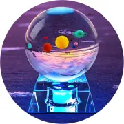 3D Solar System Crystal Ball with LED Base Astronomy Night Light for Hom