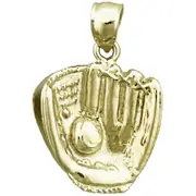 14K Gold Baseball Glove Pendant