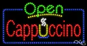 NEW “OPEN CAPPUCCINO" 32x17 SOLID/ANIMATED LED SIGN W/CUSTOM OPTIONS 25422