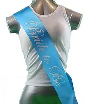 Sashes Hens Sash Party Light Blue/Silver - Bride To Be One Size Bride to Be