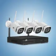 Set of 4 Security Camera, 8 Channel Wireless Spy Surveillance Pet Cameras Hidden