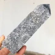 250g Natural Chrysanthemum Stone Quartz Crystal Cluster Obelisk Mineral A475