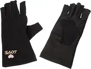 [NOLITOY] 2pcs Nail Sun Gloves Mask and Bike Gloves Liners Protection Spa for Dry Hands Overnight Riding Gel Thermals Garden Gloves Half Finger Motorcycle Gloves Touch Cotton Black