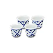 Tea Cup Blue/White x 4
