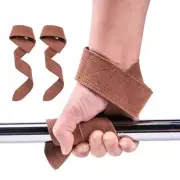 Leather Weight Lifting Wrist Straps Pull-ups Bands Fitness Bodybuilding Training