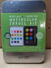 Art 101 Mini Travel Watercolor Travel Kit Creative Tools With Tin Case Brand New