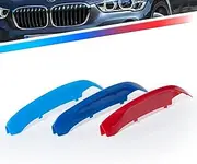 Kidney Grille Insert Clips 3pcs - Car Front Grill Mesh M-Sport Covers, Grille Insert Trims Strips, ABS Snap-on Front Grill Trim for B-M-W F48 F49 X1 2015-2019 (8 Slats)