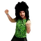 Neon 80's Heavy Metal GLAM Rock Bon Jovi Green Zebra Spandex Costume Tank Top