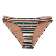 NEW Milea Striped Colourful Brown Swim Summer Ladies Bikini Bottom Size 16