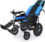 Equipmed Power Electric Wheelchair, Wide Bariatric Chair, Comfortable for S-XL, Long Range, Recline Adjustment, Lithium Battery, 16" Wheels, Headrest, Folding