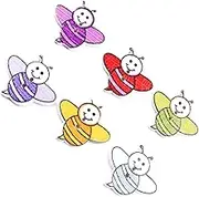 PLAFOPE 100pcs 2 Cartoon Buttons Maker Buttons for Sewing Animal Jean Buttons Small Kit Decorations Cute Pins for Clothes Bee Patterns Craft Stitch Bumble Scrapbook Wood Buttons Wooden