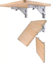 2pcs Folding Shelf Brackets - Heavy Duty Metal Collapsible Triangle Shelf Bracket, Diy Wall Mounted Folding Table Hinge, Space Saving Compatible With