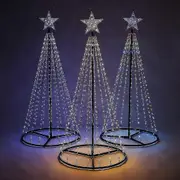 Christmas Cone Tree Decoration Led Lights Star Xmas Home Indoor & Outdoor Tree