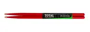 TOTAL PERCUSSION Red finish with natural tip. Drum Sticks. 7A Wood tip.