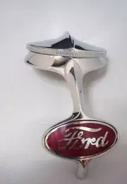 1932 Ford Car Chrome Radiator Shell Hood Ornament & Rad Cap + Red Emblem Kit (for: Ford)