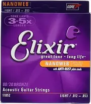 Elixir Light Nanoweb Acoustic Guitar Strings 2-Pack