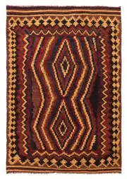 Vintage Hand Woven Carpet 7'0" x 10'2" Traditional Wool Kilim Rug