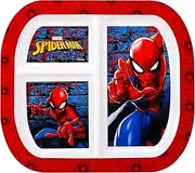 Zawadi Global Spiderman 3 Section Reusable Childrens Kids Toddlers Divided Breakfast Lunch Dinner Plate
