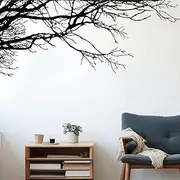 Eersida Tree Wall Decals Peel and Stick, 6 Sheets Black Wall Decals Wallpaper, Tree Branches Style, Black, PVC, Waterproof, Indoor Use, for Home Bedroom Living Room Decor(Tree Style)