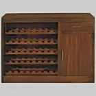 PARIS MAHOGANY SIDEBOARD BUFFET 1 DRAWER 1 DOOR W/WINE RACK MAHOGANY COLOUR120CM