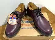 Dr Doc Martens PURPLE Shoe Womens 1461 Oxford UK 6 USA 8 New w Box ENGLAND Made