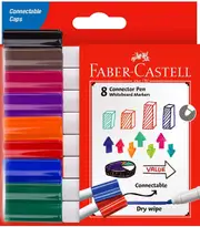 Faber-Castell Connector Pens Whiteboard Markers Assorted - Pack of 8