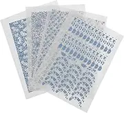 Angoily 4sheets Ceramic Underglaze Transfer Decals of Cuttable Chinese Style Decals for Pottery and Crafts Easy to Use Floral Transfer Paper for Clay Projects