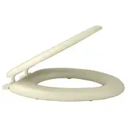 Elongated or Standard Soft Adjustable Hinge Toilet Seat with Close Lid, Bone