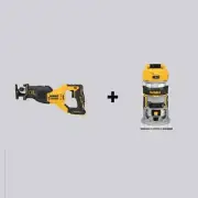 DEWALT Reciprocating Saw + Compact Router 20V MAX XR Li-Ion Brushless Cordless