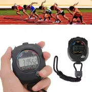 Digital Handheld Sports Stopwatch Stop Watch Timer Counter Alarm U2G7 Black Z8R0