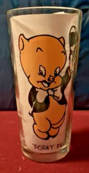 Porky Pig Pepsi Collector Series Warner Bros. 1973 Looney Tunes Vintage Glass !!