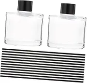 1Set Aroma Diffuser Bottles with Perfume Rods and Elegant Essential Oil Containers for Home Office Spa and Meditation