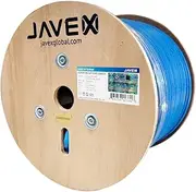 JAVEX 23AWG CAT6A Ethernet Cable Wire 100% Shielded FTP [UL CMR Riser, for PoE++] Made in Taiwan Solid Pure Copper 750MHz, ETL Listed, 500 Feet, Blue
